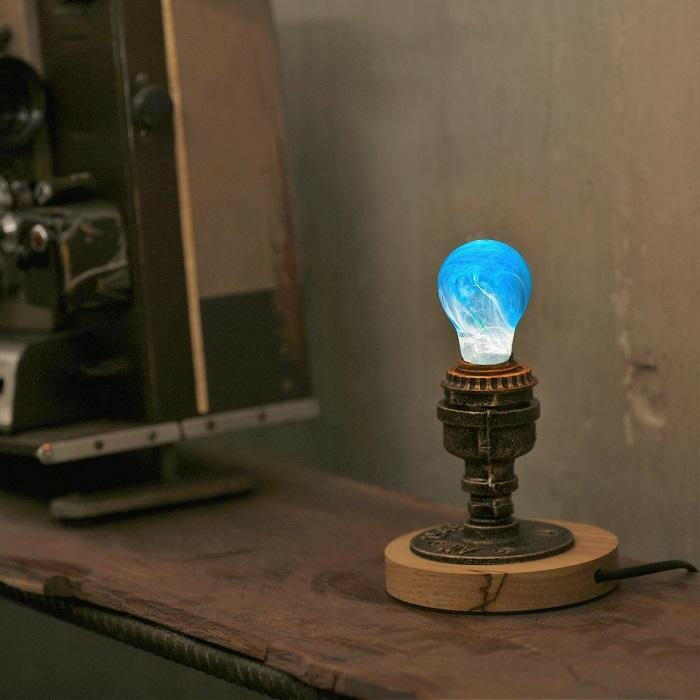 Steampunk desk lamps Vintage Base handcrafted with colorful Bulb