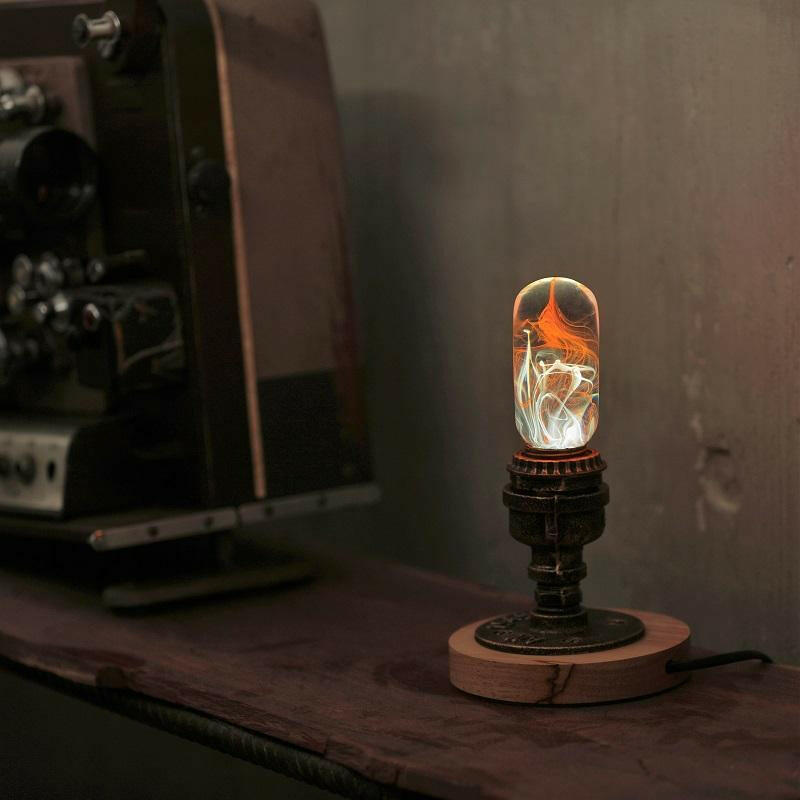 Steampunk desk lamps Vintage Base handcrafted with Agate Bulb