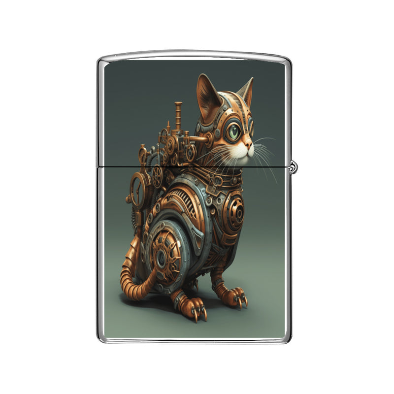 Steampunk lighter Zippo case Gear Steam cat