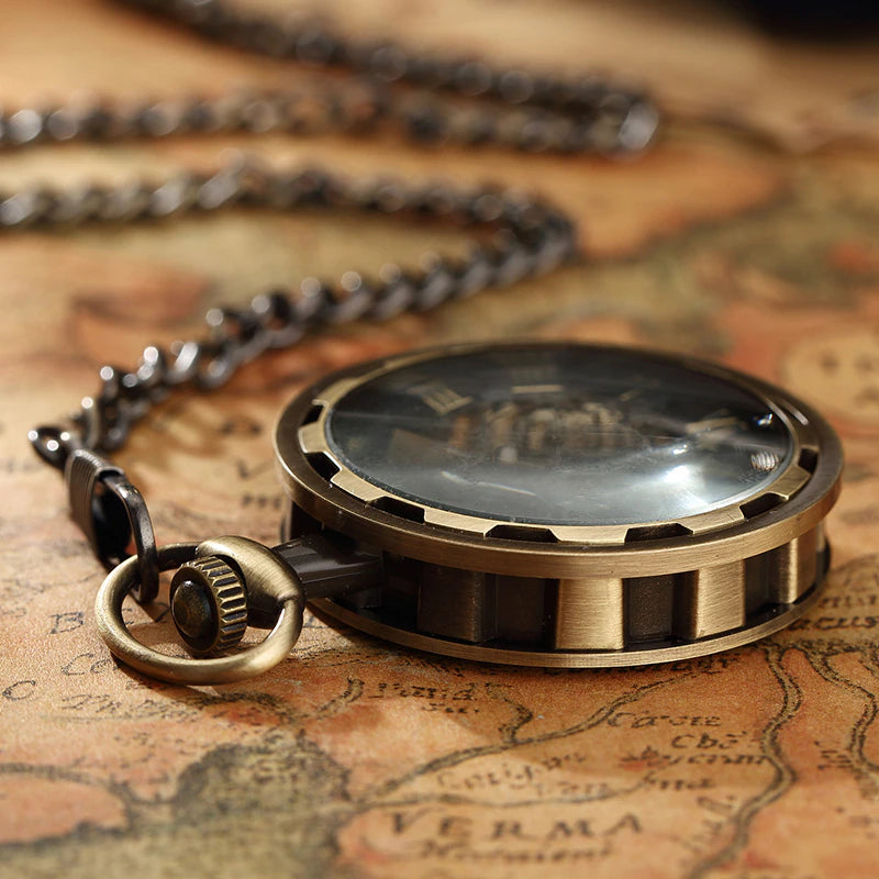 Steampunk Mechanical Luxury Antique Skeleton Mechanical Pocket Watch 