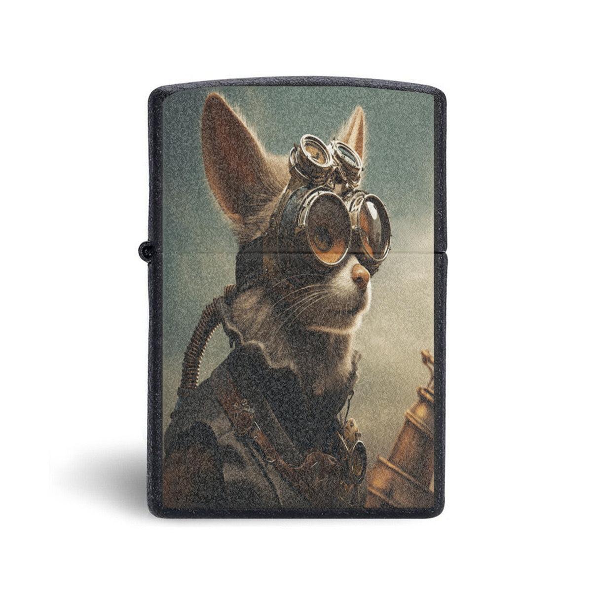 Steampunk lighter Zippo case- Space Cat