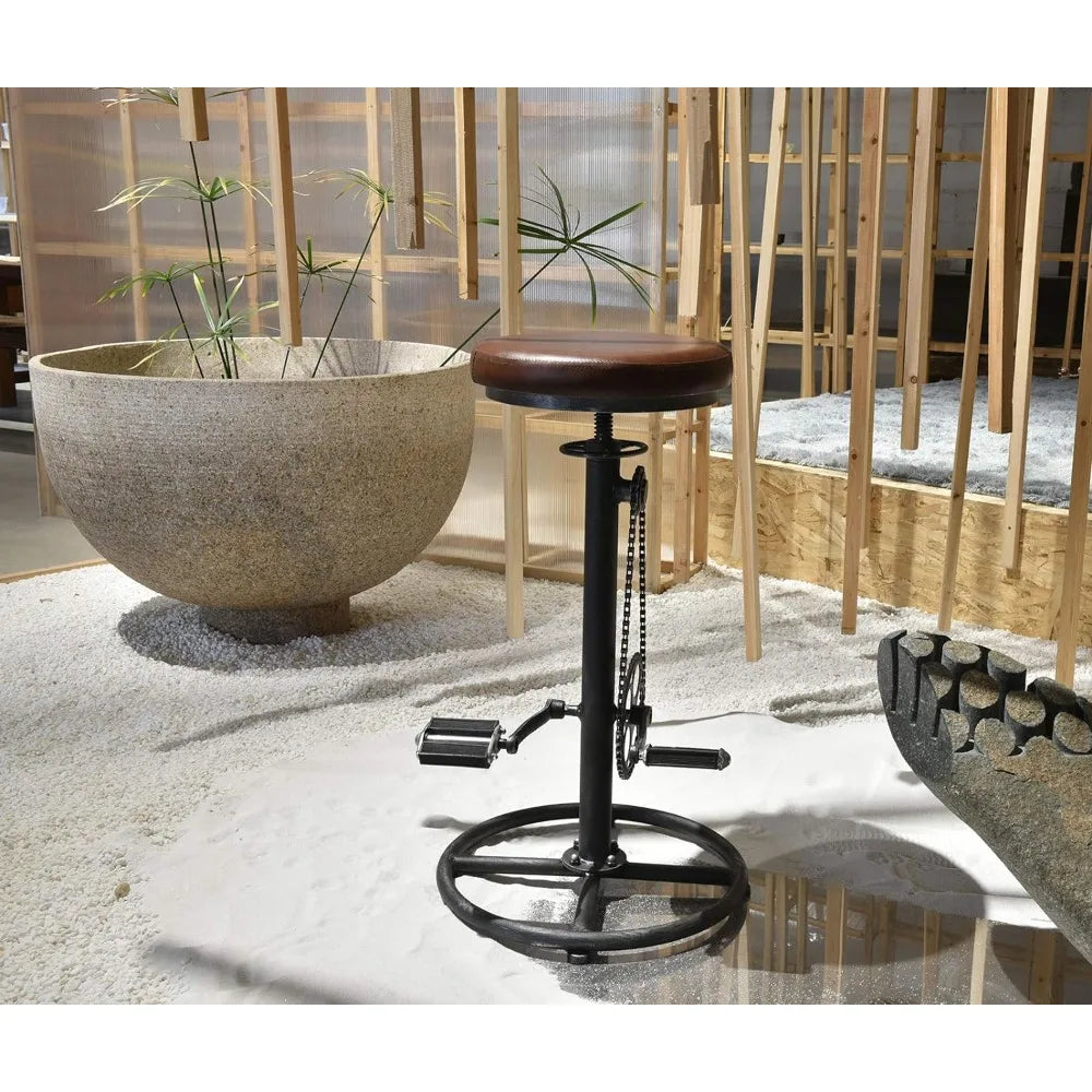 bar stool with pedals Steampunk Industrial Bar Stool-Rustic Swivel Seat-Iron – Steampunk wonders