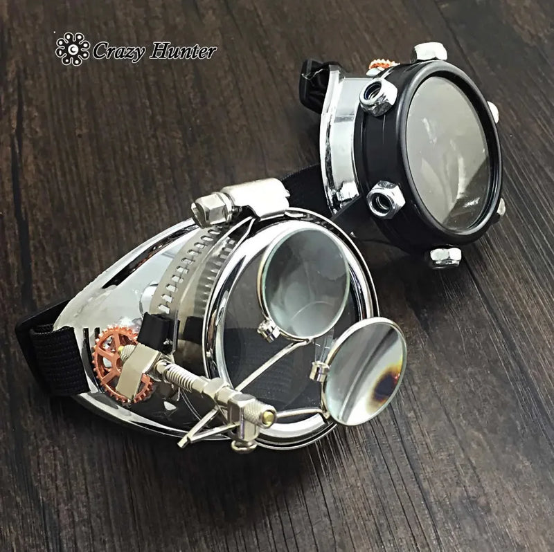 Steampunk Goggles with Ocular Punk Biker Goth Cosplay Custome Halloween Party