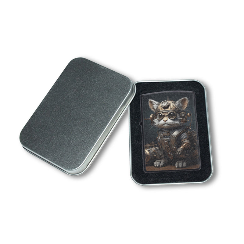 Steampunk Zippo case SteamCat