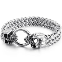 Steampunk  Skull Bracelets for Men in Titanium Stainless Steel 