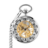 Steampunk Retro  Skeleton Mechanical Fob Pocket Watch 