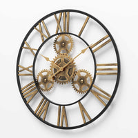  Steampunk 20 Inch Large Gear Wall Clock - Oversized 3D Roman Numeral Wall Clock 