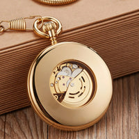 Steampunk Unique Luxury Copper Silver Automatic Mechanical Pocket Watch Clock Fob Chain Watch Men Roman Numbers Clock High Quality Pocket Watches