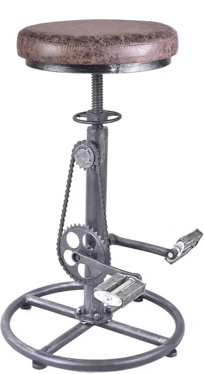 Steampunk Industrial Bar Stool-Rustic Swivel Seat-Iron 