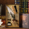 Steampunk Creative Feather Pen Set with 5 Nibs Ink Bottle Stamp 