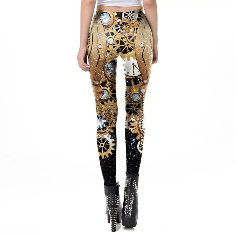 Steampunk Pants Sexy Elastic Trousers Mid Waist 