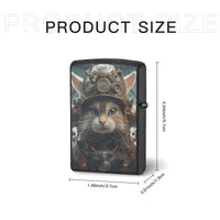 Steampunk lighter Zippo case cat