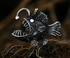 Steampunk pendant  Skeleton Ocean Fish Stainless Steel Chain Necklace 