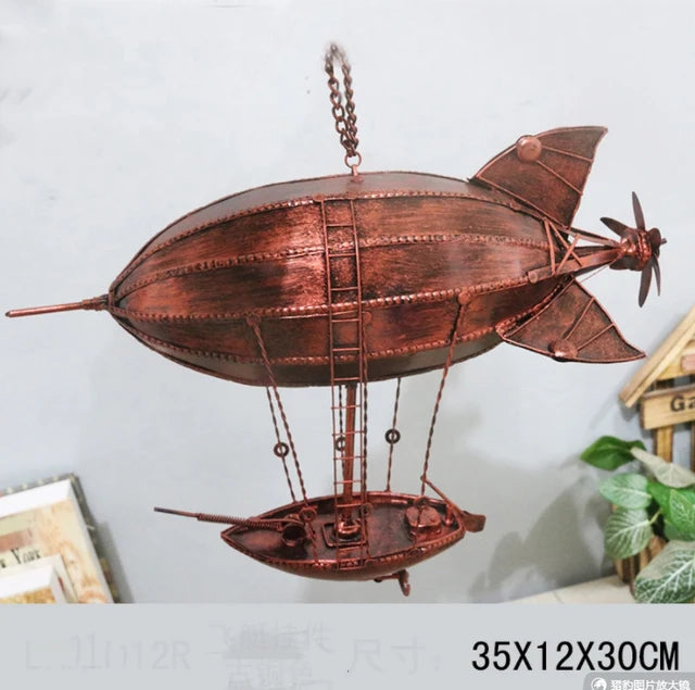 Steampunk iron Airship  Ornaments Dining Room Hanging Decoration