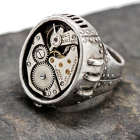 SteamPunk Handmade Rings Vintage Latest Silver Color Metal Alloy Gear 