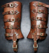 Steampunk boots  Gaiter Medieval Half Chaps Shin Guard Armor