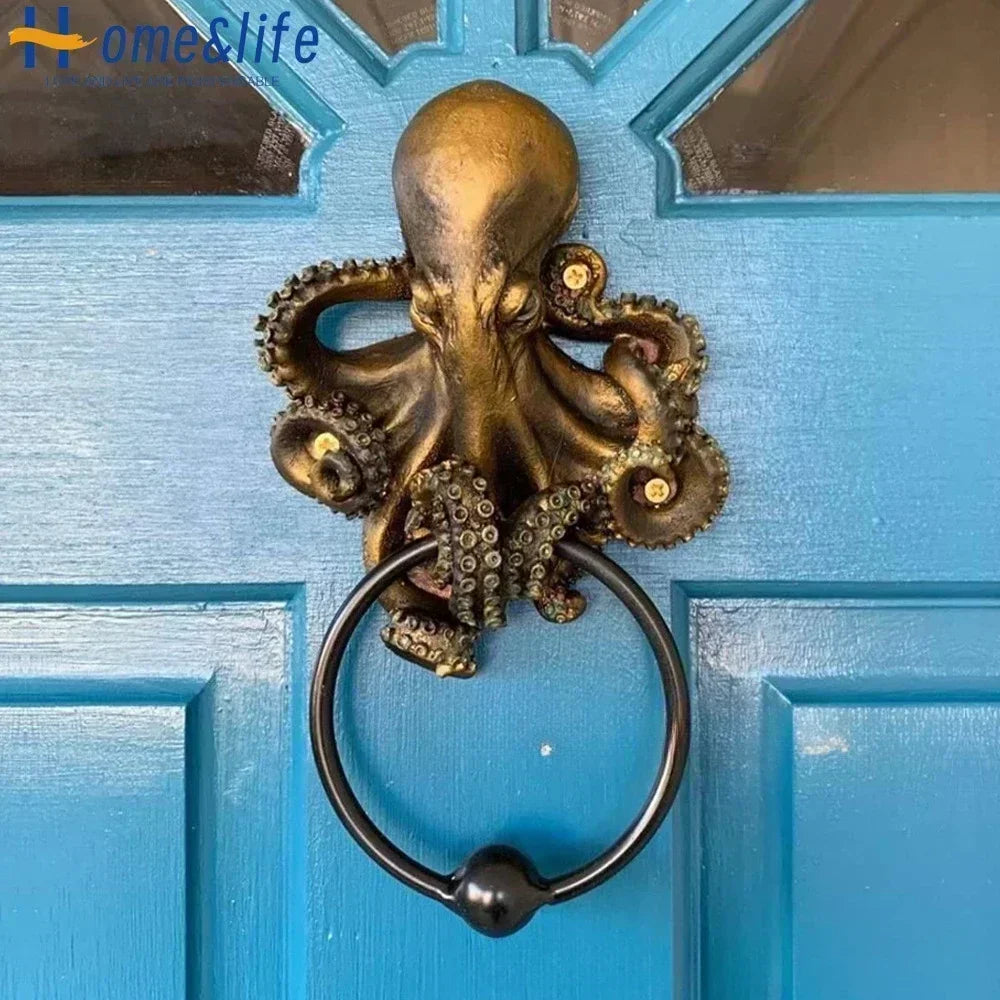 SteampunkOctopusdecorSkullDoorKnockerIron