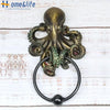 Steampunk Octopus Skull Door Knocker Iron Garden Outdoor Gate Decors Towel Rack