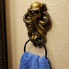 Steampunk Octopus Skull Door Knocker Iron Garden Outdoor Gate Decors Towel Rack