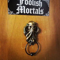 Steampunk Octopus Skull Door Knocker Iron Garden Outdoor Gate Decors Towel Rack