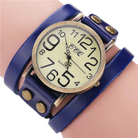 Steampunk Luxury Brand Vintage Casual Cow Leather Bracelet Watch 