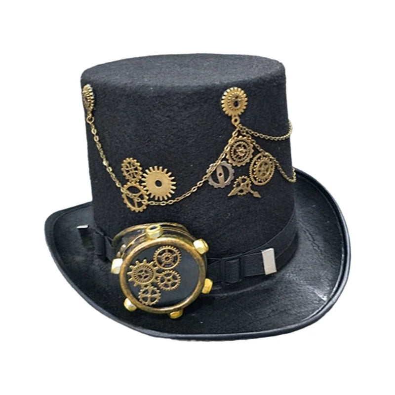 Victorian Steampunk Top Hat with Goggles