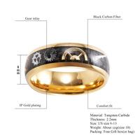 SteamPunk Real gear Gold Ring 