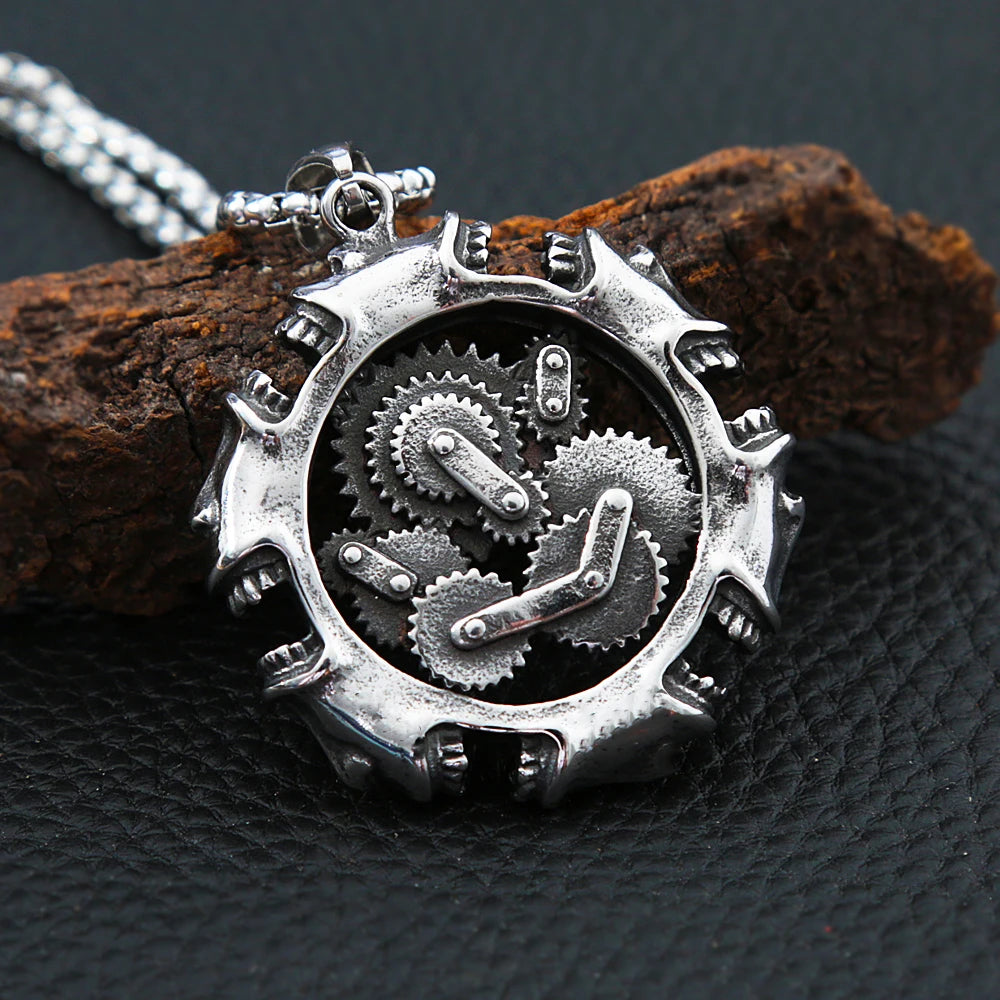 gear necklace Steampunk Stainless Steel Mechanical Gear Necklace – Steampunk wonders