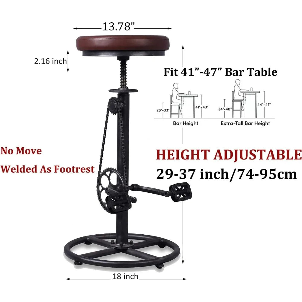 bar stool with pedals Steampunk Industrial Bar Stool-Rustic Swivel Seat-Iron – Steampunk wonders