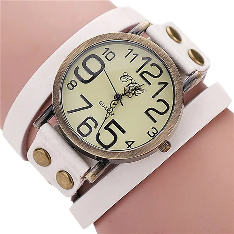 Steampunk Luxury Brand Vintage Casual Cow Leather Bracelet Watch 