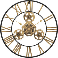  Steampunk 20 Inch Large Gear Wall Clock - Oversized 3D Roman Numeral Wall Clock 