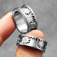 Steampunk Ring Fidget Spinner Gear Rings Stainless Steel 