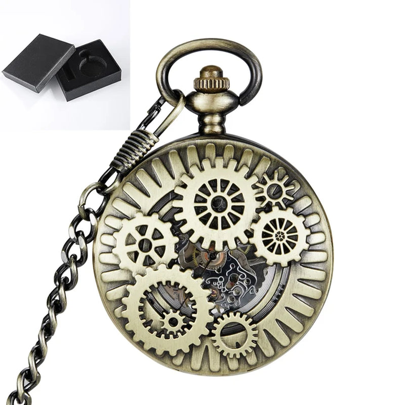 Steampunk Unique Copper Vintage Mechanical Pocket Watch 