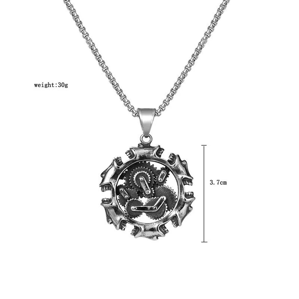 gear necklace Steampunk Stainless Steel Mechanical Gear Necklace – Steampunk wonders